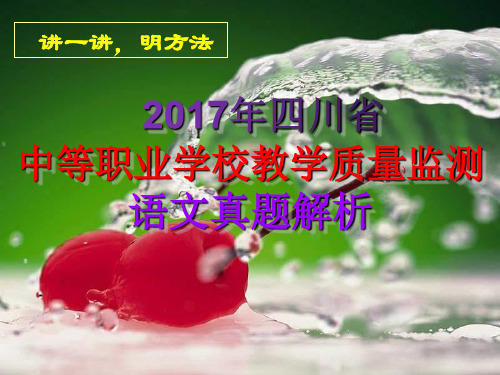 2017年四川省中等职业学校教学质量监测语文真题解析