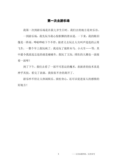 第一次去游乐场_话题作文