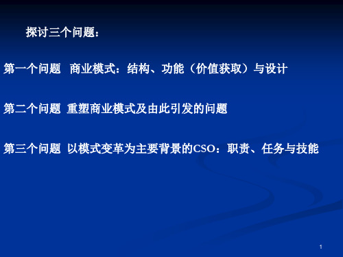 CSO职责与商业模式创新ppt课件