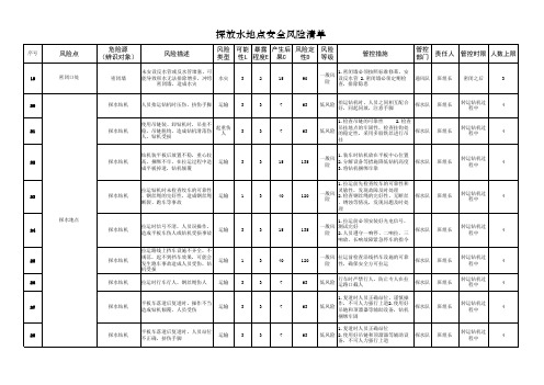 探水作业风险清单模板