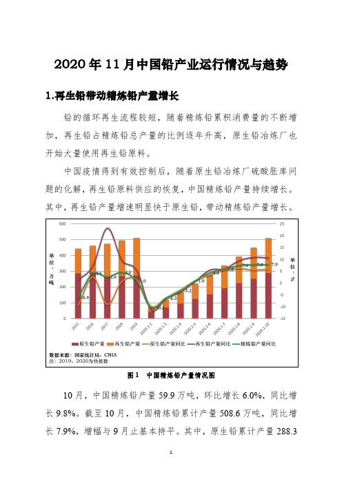 2020年11月中国铅产业运行情况与趋势