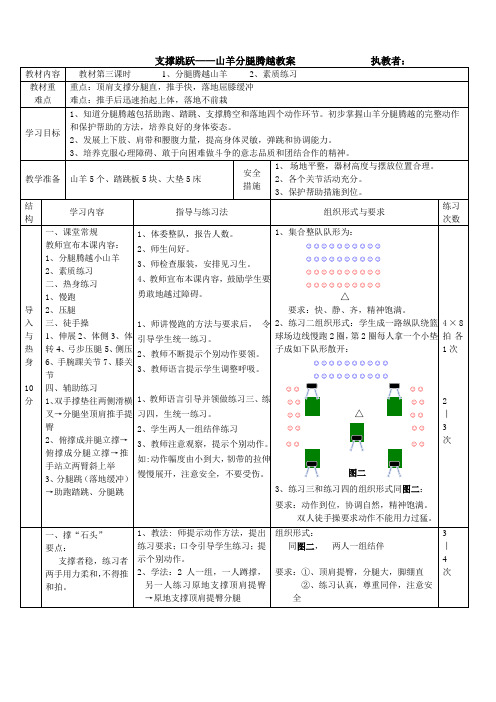 支撑跳跃——山羊分腿腾越