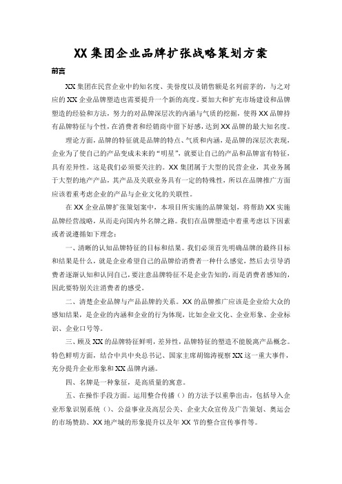 【案例分析】某集团企业品牌扩张战略策划方案.doc