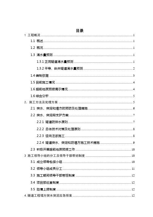 隧道突水突泥专项施工方案