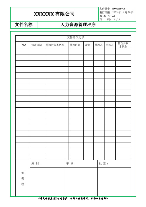 人力资源管理程序 (QES)