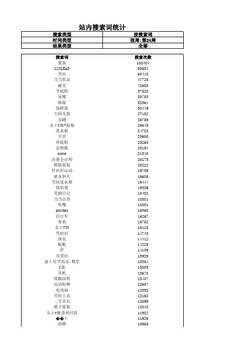 流量分析-站内搜索词统计_按周-第24周