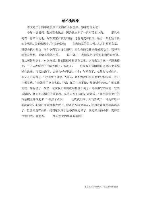 给小狗洗澡_四年级叙事作文