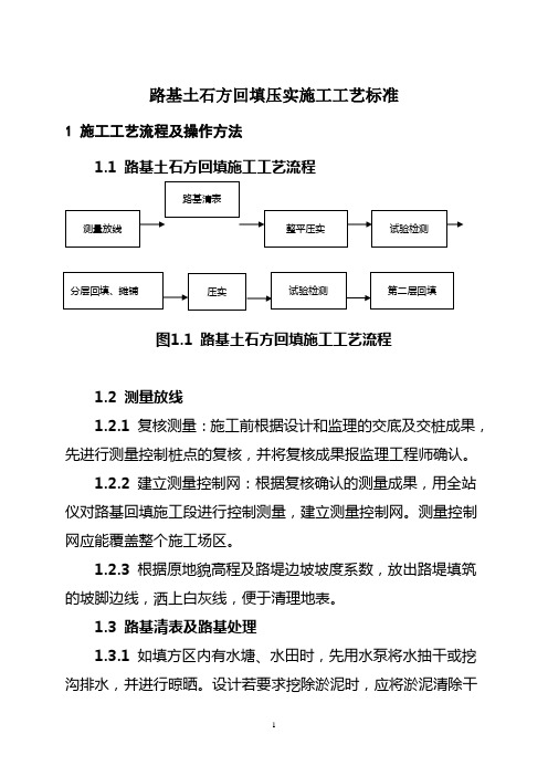 路基土石方回填压实施工工艺标准