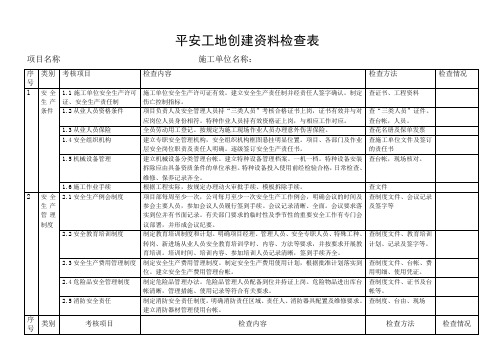 平安工地创建资料检查表