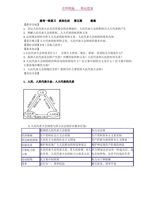 高考一轮复习政治生活第五课教案