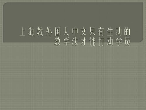 上海教外国人中文只有生动的教学法才能打动学员