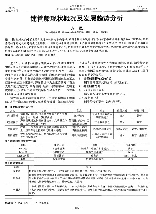 铺管船现状概况及发展趋势分析