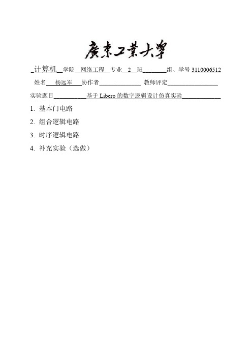 基于Libero的数字逻辑设计仿真实验实验报告(实验5到8)