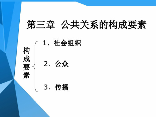 第三章 公关的构成要素(组织)