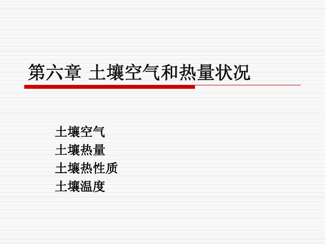 6土壤空气和热量状况
