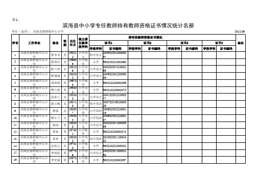 蔡桥小教教师信息统计报表