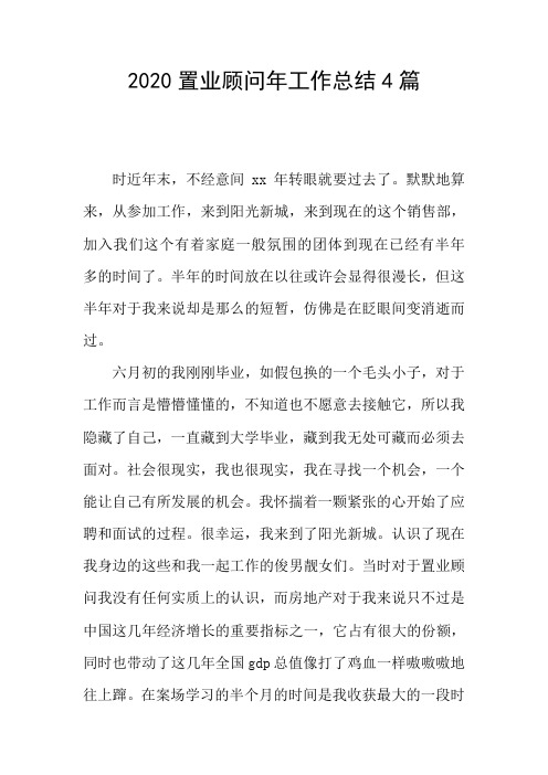 2020置业顾问年工作总结4篇