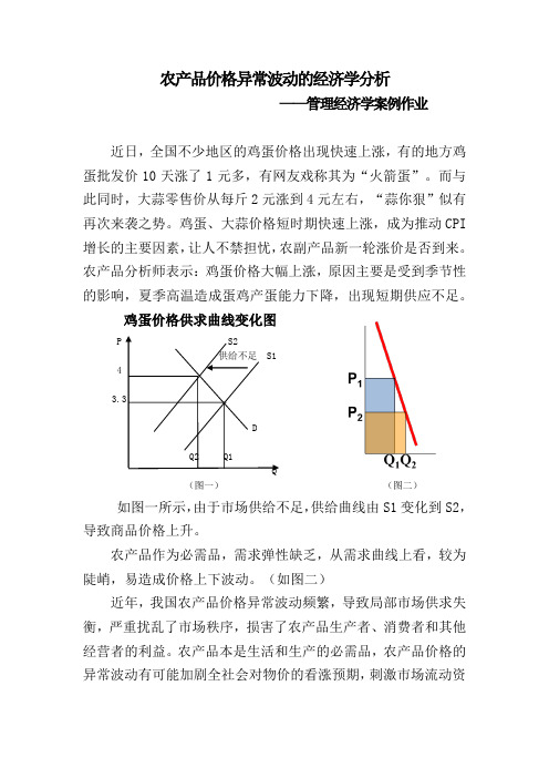 农产品价格异常波动的分析——管理经济学案例作业