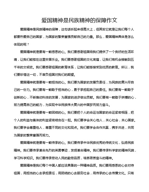 爱国精神是民族精神的保障作文