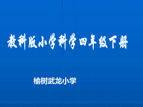 教科版小学四年科学下教材解读剖析讲解