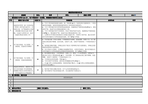 绩效管理考核评价表