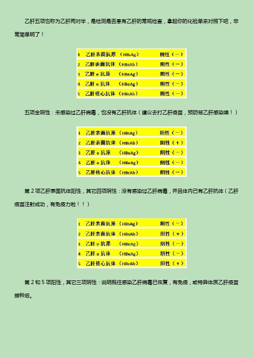 乙肝两对半最全解析