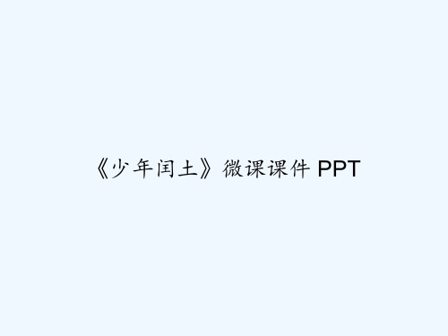 《少年闰土》微课课件 PPT