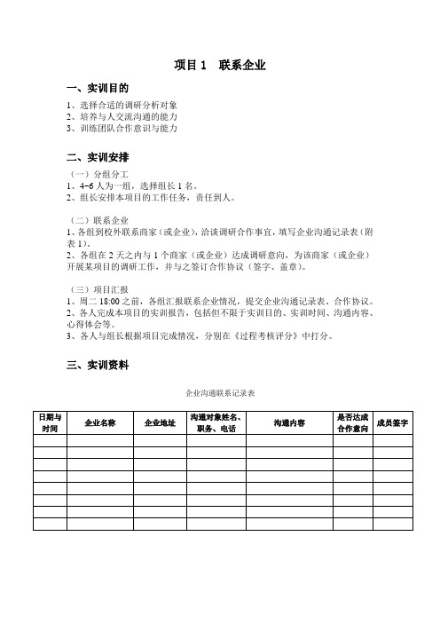 企业沟通联系记录表