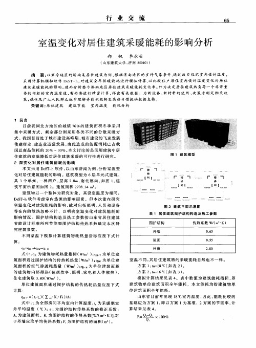 室温变化对居住建筑采暖能耗的影响分析