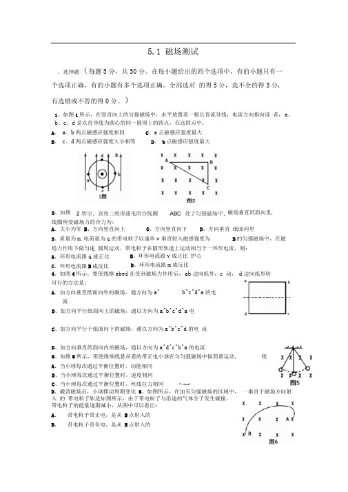 新课标鲁科版3-1选修三5.1《磁场》WORD教案3