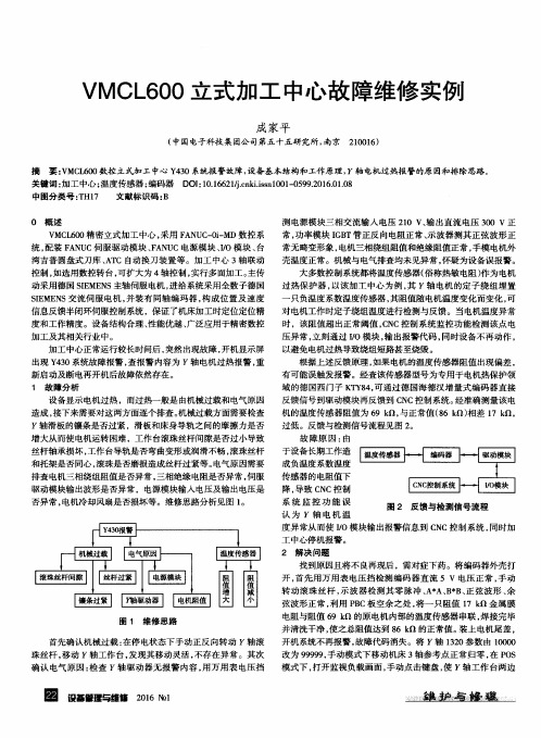 VMCL600立式加工中心故障维修实例