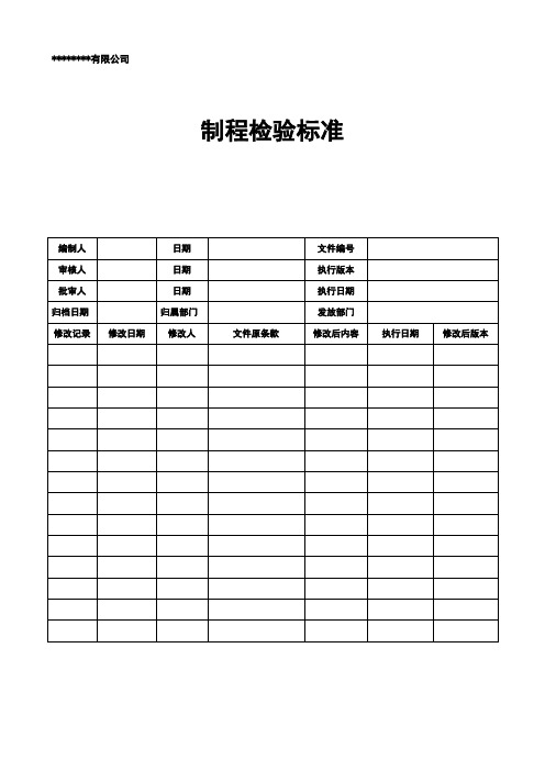 制程检验标准