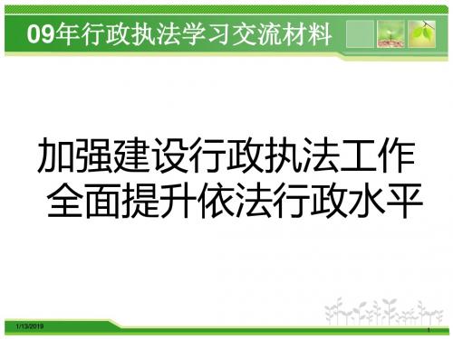 加强建设行政执法工作全面提升依法行政水平  ppt课件