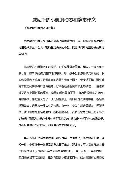 威尼斯的小艇的动态和静态作文