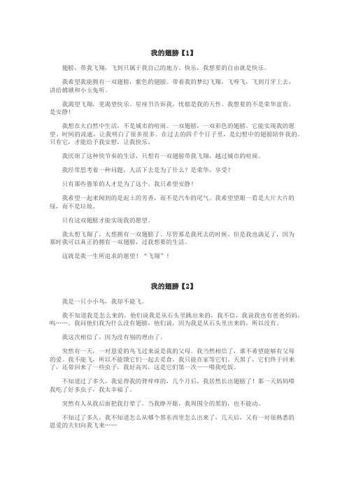 我的翅膀作文