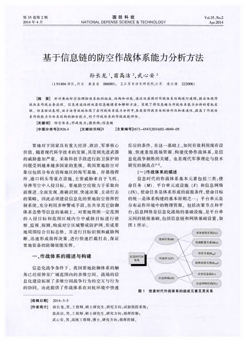 基于信息链的防空作战体系能力分析方法