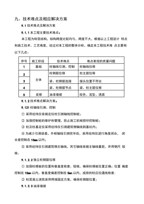 施工技术难点及解决方案