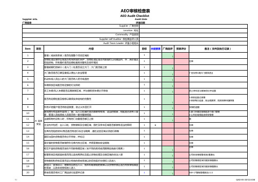 AEO审核检查表