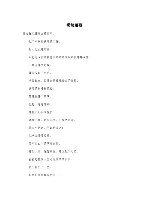 满院落殇_高中高一作文200字