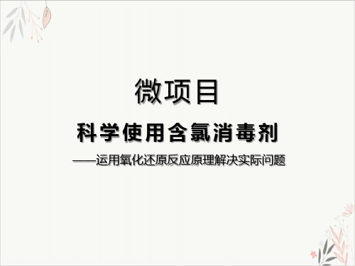 微项目 科学使用含氯消毒剂元素与物质世界PPT公开课课件