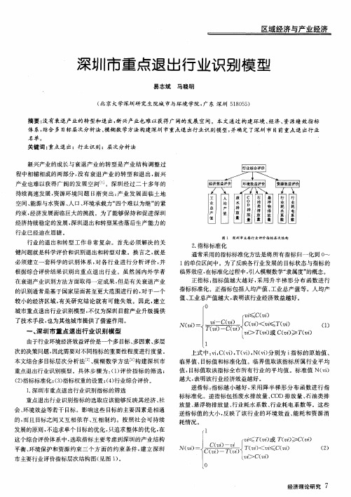 深圳市重点退出行业识别模型