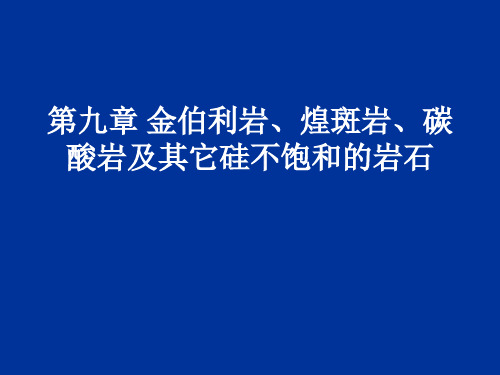 第7讲金伯利岩、煌斑岩、碳酸岩及其它硅不饱和的岩石。