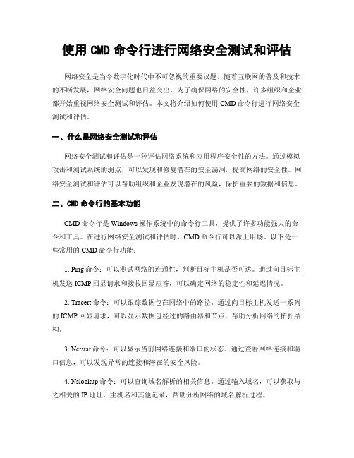 使用CMD命令行进行网络安全测试和评估