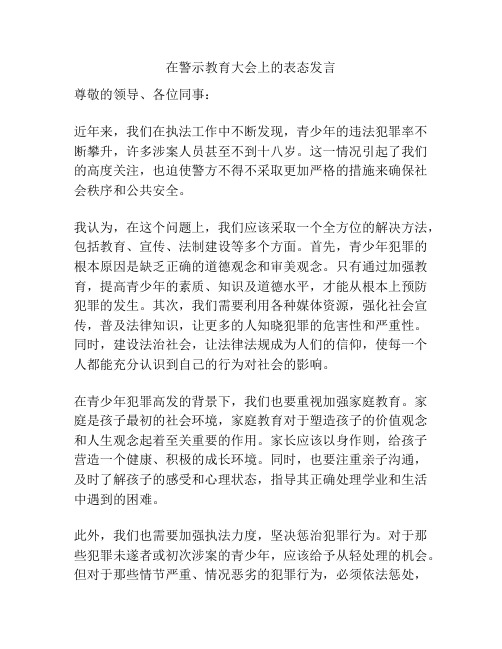 在警示教育大会上的表态发言