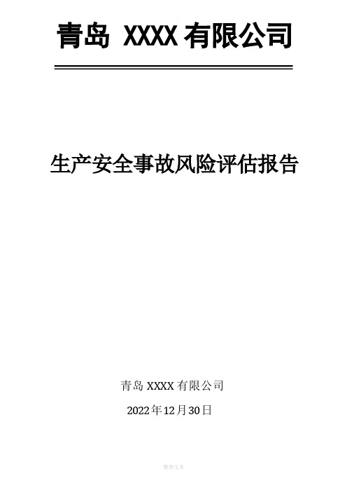 生产安全事故风险评估报告