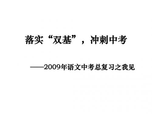 09年中考语文落实“双基”备考资料1