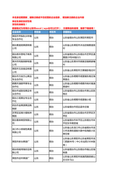 2020新版山东烟台苹果企业公司名录名单黄页联系方式大全54家