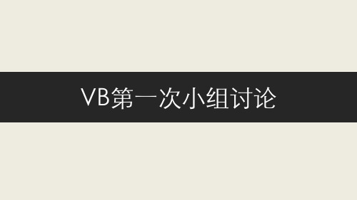 VB第一次小组讨论