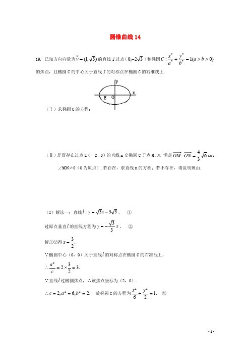 广东省广州市重点学校备战高考数学一轮复习 圆锥曲线试题精选14