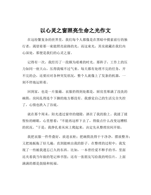 以心灵之窗照亮生命之光作文